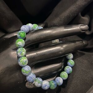 Nogu Elegant Blue and Green Beaded Bracelet